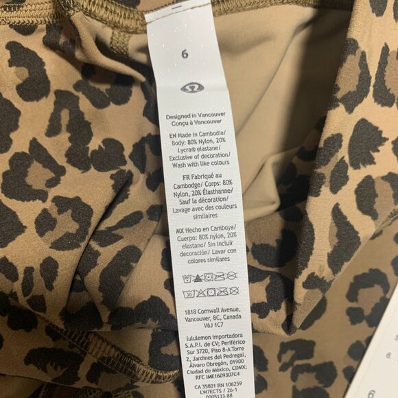 Lululemon NWT lululemon Align No Lin High-Rise Short 6" size 6 True Leopard Mult - Picture 3 of 11
